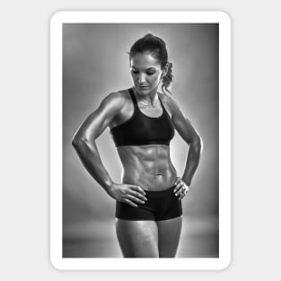 Fitness woman posing in studio Sticker